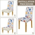 thumbnail image 6 of Floral Chair Covers for Dining Room Set of 4,Printed Stretchable Dining Chair Slipcover Washable Removable for Kitchen,Hotel,Restaurant,Ceremony Universal Size, 6 of 6