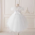 thumbnail image 5 of shoper Girls Dresses Size 10-12, Elegant Satin Party Dress for Girls with Puffed Sleeves for Birthday Christening Special Celebrations, 5 of 9