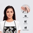 thumbnail image 4 of Goofa Bib Apron, Unisex Aprons Adjustable Waterdrop Resistant Cooking Kitchen Apron for Chef, Daisies Flowers Pattern Apron Bulk, 4 of 5
