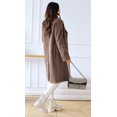 thumbnail image 5 of sicmoss Women's Khaki Double Breasted Wool Overcoat, Lapel Long Winter with Pockets, 5 of 7