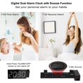 thumbnail image 5 of Reloj despertador con proyección para dormitorio, reloj digital LED con proyección en el techo con gran pantalla LED de 7 pulgadas y regulador de intensidad, proyector de 180°, carga USB y batería, 5 of 5