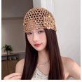 thumbnail image 3 of TAZAG Retro Elegant Sequin Flower Knitted Head Hat Women's Thin Breathable Hollow Knitted Head Hat, 3 of 3