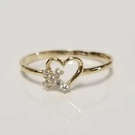 1 Ct Round Cut Lab-Created Diamond Wedding Heart Cross Ring 14K Yellow Gold plated
