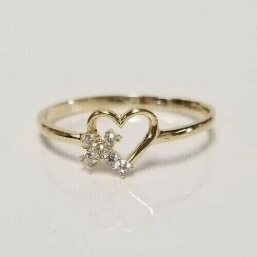 1 Ct Round Cut Lab-Created Diamond Wedding Heart Cross Ring 14K Yellow Gold plated