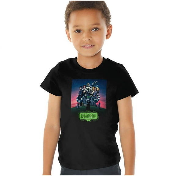 Beetlejuice Beetlejuice Gangs All Here Kids T Shirt (2) for Toddler Boys and Girls, Black