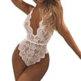 thumbnail image 3 of Intimates Womens Lace Temptation Hanging Neck Lace Waist Open Back Underwear Pajamas, 3 of 9