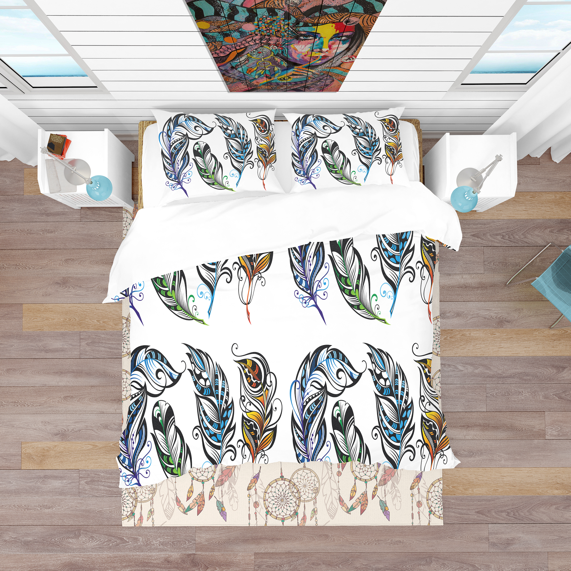 Designart 'Feathers' Southwestern Duvet Cover Set