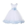 thumbnail image 2 of Ekidsbridal Wedding Pageant White Ice Blue Tulle Flower Girl Dress for Toddlers Junior Bridesmaid Gown Pretty Princess 302T 4, 2 of 3