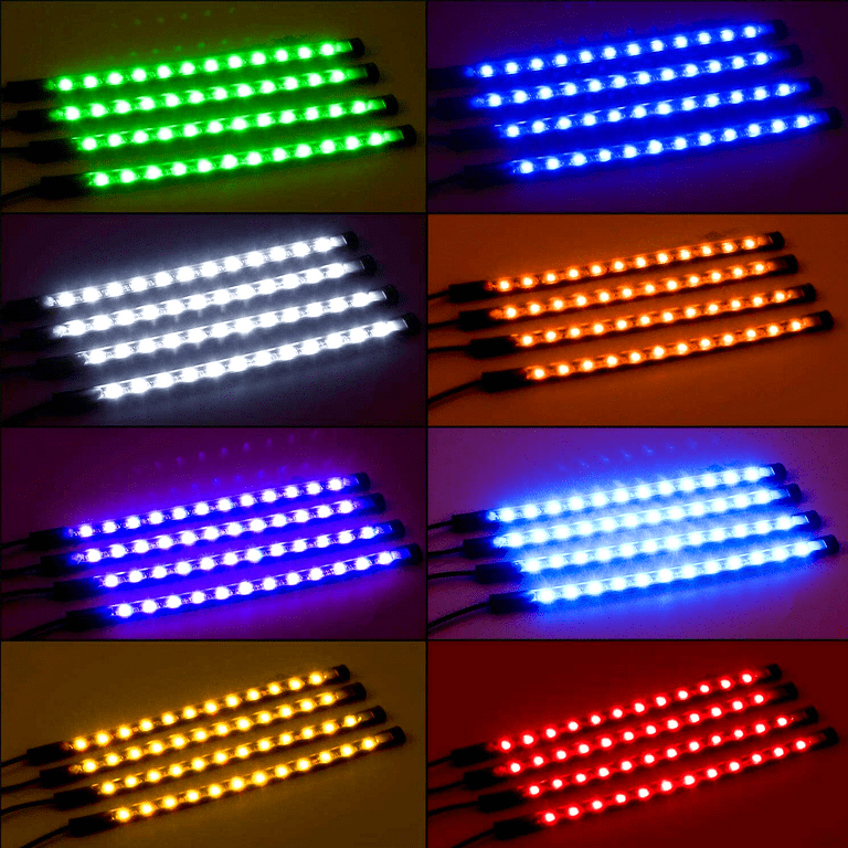 MONDEVIEW Luces LED para interiores de coche, diseño de carcasa suave, 56  modos, 36 chips, 16 millones de colores, bricolaje, 5-12 V, tira de luces