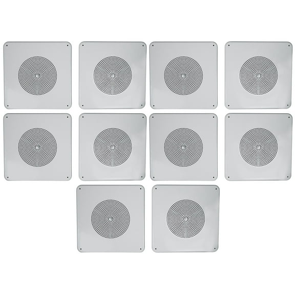 (10) Rockville MS81 Metal 8" 70v Commercial Background Music PA Ceiling Speakers