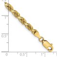thumbnail image 2 of 10k Solid Yellow Gold 4mm Sparkle-Cut Quadruple Rope Chain Bracelet 8 Inch Link Bracelet for Women and Men, 2 of 2