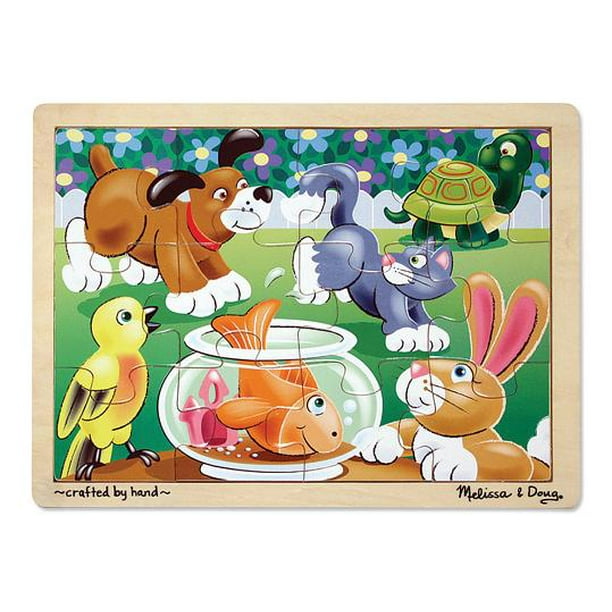 Melissa & Doug Pets Wooden Jigsaw Puzzle With Storage Tray (12 pcs