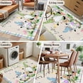 thumbnail image 5 of 3'x5' Rug for Living Room Bedroom, Happy Easter Washable Area Rugs Non-Slip Carpet Mats, Green Blue Gnomes Bunny Flowers Striped Indoor Low Pile Area Rug Runner for Kitchen, Mudroom, 5 of 8