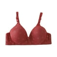 thumbnail image 4 of LIIPEE Women Bras Solid Color Plus Size Full Coverage V Neck Underwire Bralette Seamless Push Up Bralette Bra Woman Versatile Holiday Party Photoshoot Bras,Red,40, 4 of 5