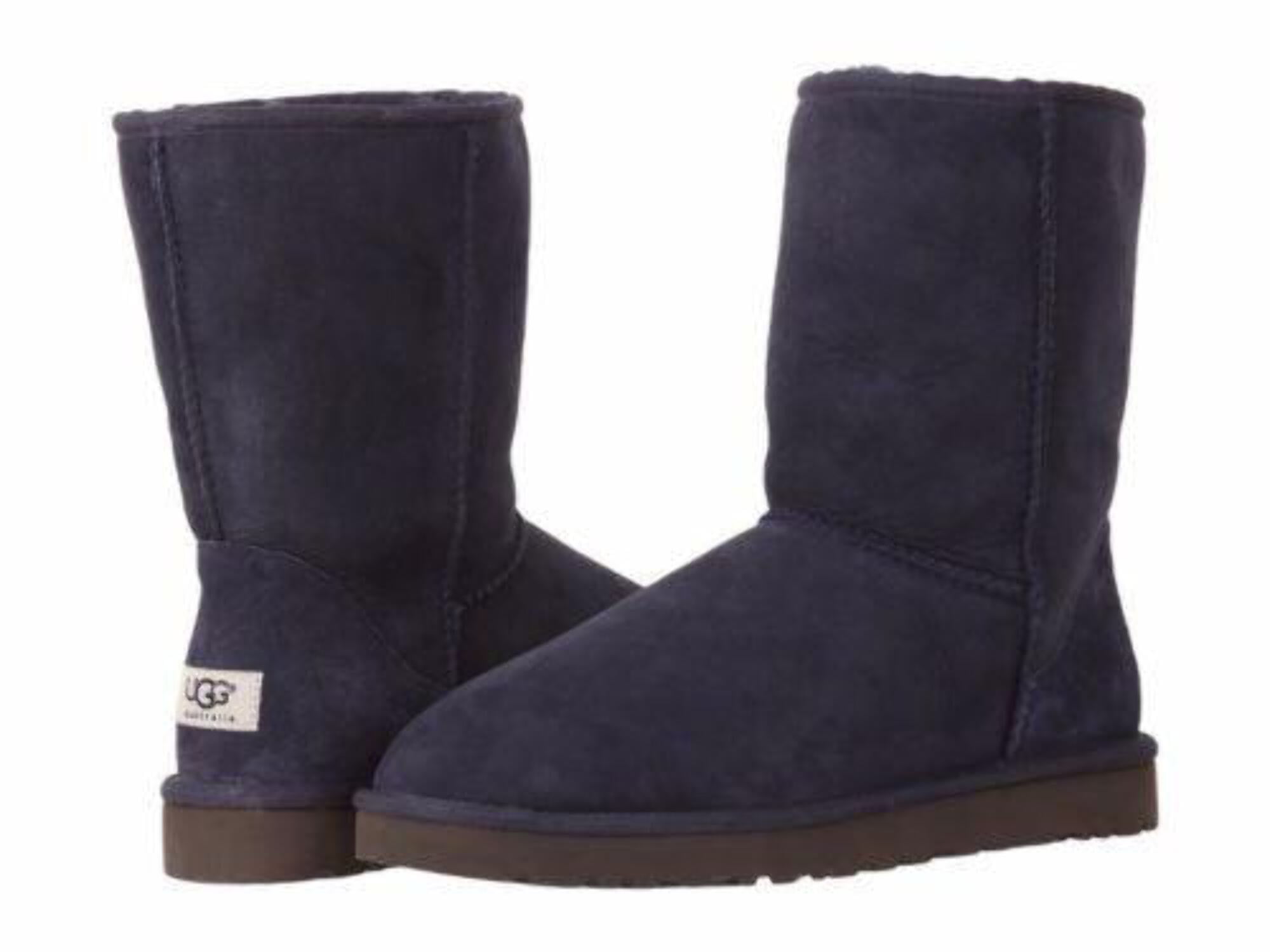 Genuine Ugg Classic Short Black Gray Chestnut Brown Navy Leather
