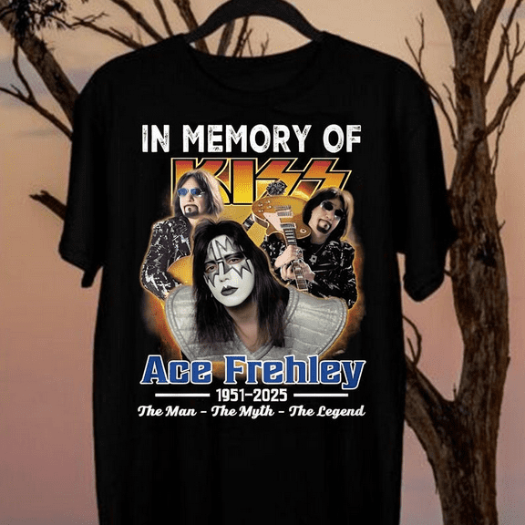 Acce FrehHley Rock Star Vintage Graphic T-Shirt, KISsz Rock Band Unisex Cotton Tee, Ver 3
