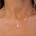 thumbnail image 5 of Silver Necklace - 14k White Gold-plated Softball Volleyball Starfish Moon Italian Horn Boot Bee Flower Dainty Necklace for Women 16.5+2 Inch, 5 of 5