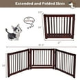 thumbnail image 3 of Demi Bonn 24"H 3 Panel Freestanding Pet Gate Wood Folding Dog Fence for Doorways, Stairs Step Over Divider for Dogs and Puppies, Brown, 3 of 8