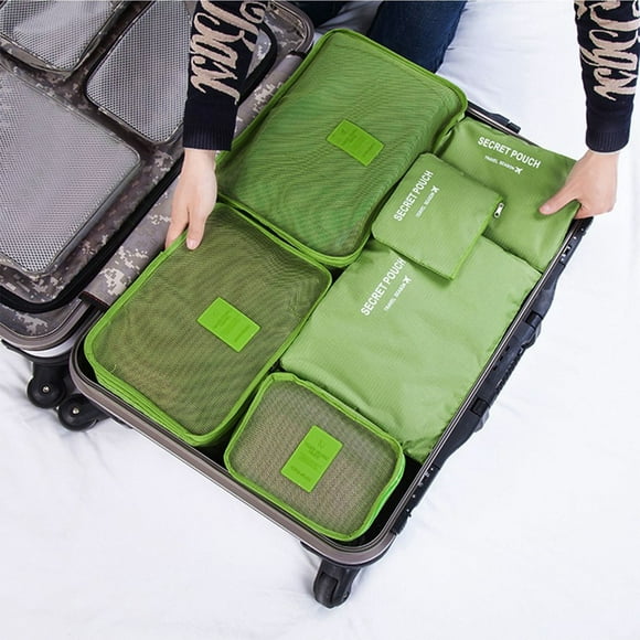 6 Pcs/Set Square Travel Luggage Storage Bags Clothes Organizer Pouch Case