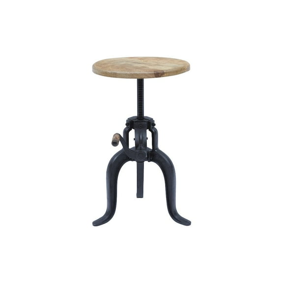 Jofran Global Archive Industrial Solid Wood and Iron Crank Table