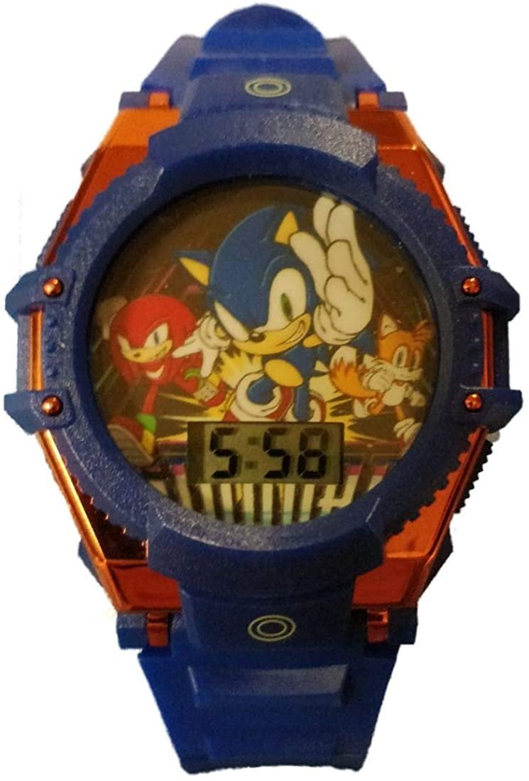 SEGA Sonic The Hedgehog Unisex Children's Watch with Flashing Dial and Metallic Bezel in Blue - SNC4090WM