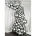 thumbnail image 5 of Conjunto de 10 globos de plata de metal de cromo de 18 pulgadas KIRIKOU grandes globos redondos de látex grueso de helio para la decoración de la fiesta de graduación de la boda de cumpleaños, 5 of 5