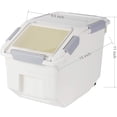 thumbnail image 2 of 2-Pack 10L Airtight Grain Storage Container with Wheels for Rice Flour Pet Food, 2 of 10