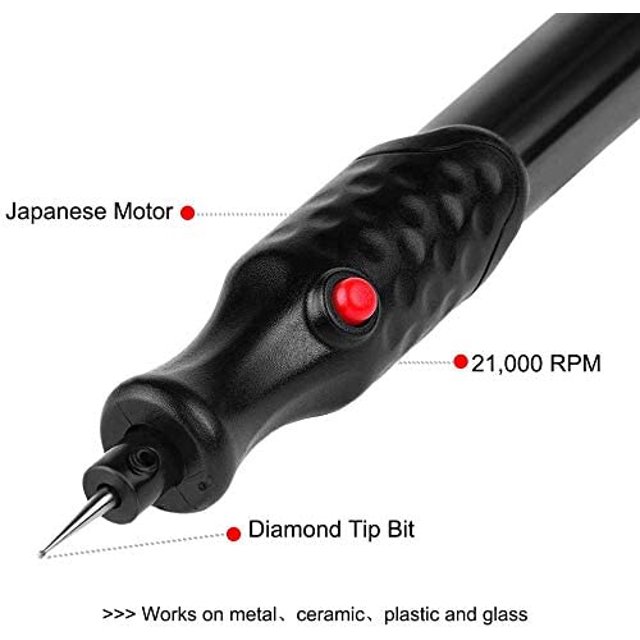 Bolígrafo de grabado, bolígrafo de grabado eléctrico portátil, herramientas de tallado con punta de diamante para joyería, Metal, vidrio, piedra, plástico, madera ShuxiuWang 9024735179191