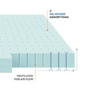 Best Price Mattress 2 Cooling Gel Ventilated Memory Foam Mattress Topper, Twin
