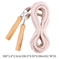 thumbnail image 2 of Baohd Jump Ropes with Wood Handle 5m Long Cotton Skipping Rope Wear Resistance Macrame Rope for Outdoor Activities Kids Adults, 2 of 8
