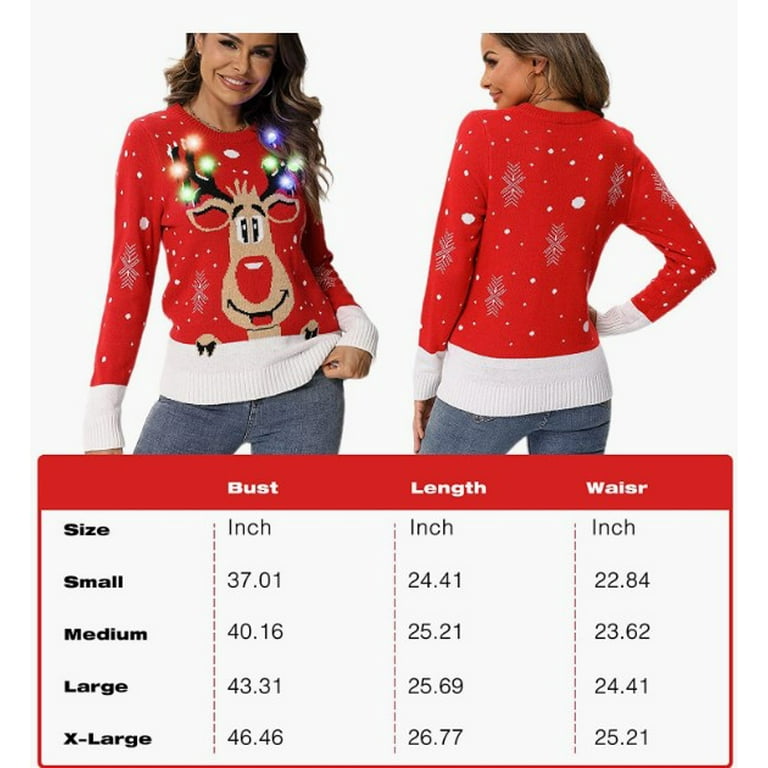 Light up ugly christmas sweater walmart sales