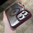 thumbnail image 3 of Metal Frame Case For iPhone 15 14 13 12 11 Pro Max Plus Transparent For Magsafe Magnetic Wireless Charge Lens Protector Cover, 3 of 5