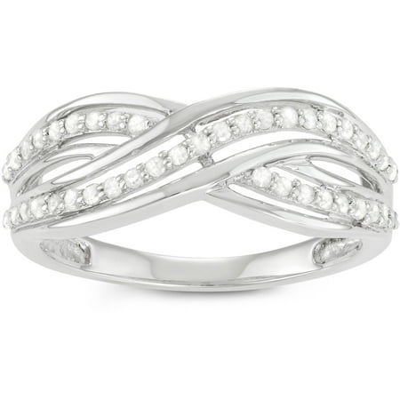 Brinley Co. Women's 2/5 Carat T.W. Diamond Sterling Silver Twist Fashion Ring