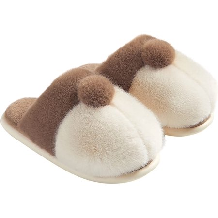 

CoCopeaunt Fuzzy Slippers for Women Fluffy Non-Slip Corgi Slippers Cute Soft Warm Novelty Animal Slippers Bedroom House Shoes Gift