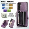 thumbnail image 2 of Dteck Crossbody Wallet Case for Samsung Galaxy S21, RFID Blocking PU Leather Zipper Handbag Purse Flip Cover, Kickstand Folio Case with Card Slots Wrist Strap Lanyard,Purple, 2 of 10