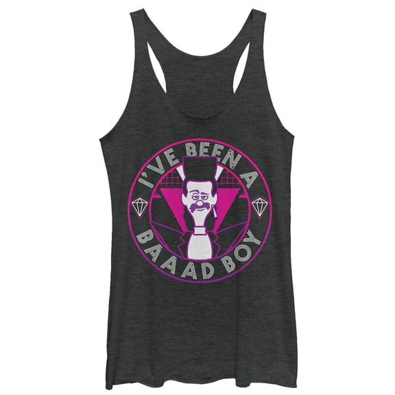 Women's Despicable Me 3 Balthazar Bad Boy Catchphrase Racerback Tank Top Black Heather Medium