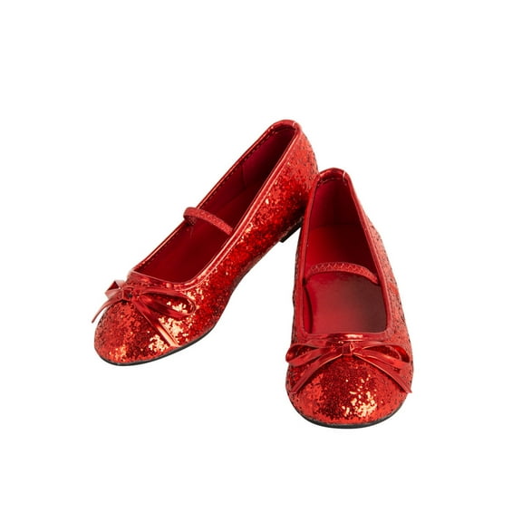 Rubies Glitter Red Costume Ballet Shoes for Kids, Girls size 9/10