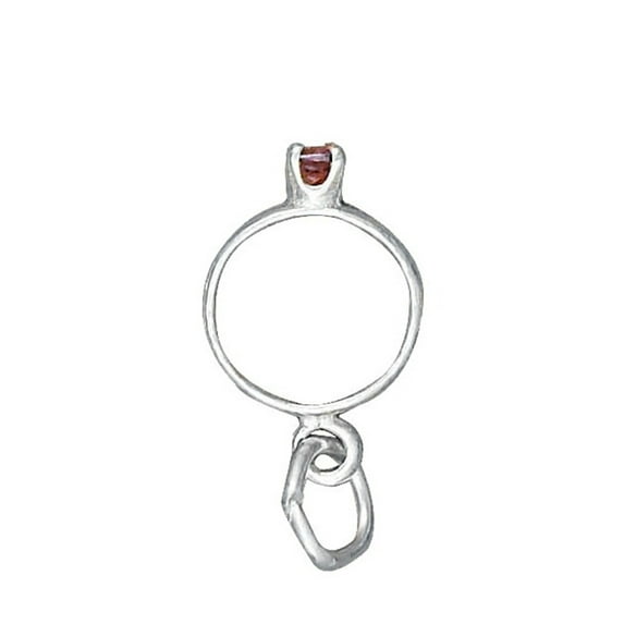 Sterling Silver 18" .8mm Box Chain CZ February Birth Month Wedding Ring Pendant Necklace