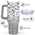 thumbnail image 3 of Silver Gradient Leopard Print 40 Oz Tumbler with Handle Lid and Straw, Stainless Steel Double Walled Vacuum Insulated Cup, Cute Birthday Gifts Tumbler for Women Men Friends, 3 of 7