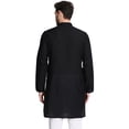 thumbnail image 5 of In-Sattva Men's Indian Mandarin Collar Handcrafted Fine Embroidered Kurta Tunic; Black ; LG, 5 of 6