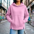 thumbnail image 2 of HongQid Hoodie for Women Raglan Sleeve Hooded Pullover Drawstring Oversized Loose Dual Side Pockets Casual Sweatshirt Top Fall Winter Fahion S-3XL, 2 of 7