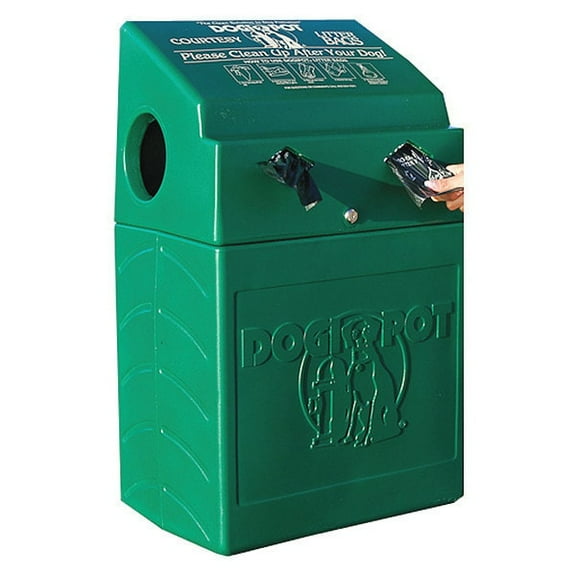 Dogipot 10 gal. Green Polyethylene Rectangular Pet Waste Container 1005-2