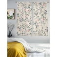 thumbnail image 3 of Spring Flowers Sheer Curtains 72 Inch Length 2 Panels Set Window Treatments, Blue Pink Floral Leaves Farmhouse Vintage Plants Rod Pocket Semi Curtains for Living Room/Bedroom/Kitchen, 104"W x 72"L, 3 of 7