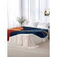thumbnail image 5 of Navy Blue Burnt Orange King Size Flat Sheet, Wrinkleproof & Fadeproof Cooling Flat Bed Sheet Only, Boho Art Modern Geometric Breathable Soft Bedding Top Sheets 105 x 98 Inches, 5 of 8