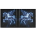 thumbnail image 3 of Blue Light Effect Pegasus 3 Ring Hardcover Binders 1.5in Round Rings for Letter-Size Folder Paper Organizer Pockets for Office Student Recipe, 3 of 9