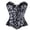 Black, variant on Cheetah Print Corset Tops For Women Metal Hook Closure Slim Fit Leopard Print Mesh Lace Bustier Waist Cinching Bust Support Fashion Body Shaper For Night Out Lace Corset Top