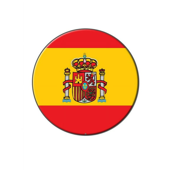 Spain Spanish Flag Lapel Hat Pin Tie Tack Large Round