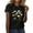 Black, variant on Tops for Women Plus Size Short Sleeved Daisy Printed Round Neck T-shirt White L