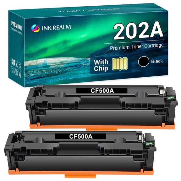Ink realm 2-Pack Compatible Toner Replacement for CF500A Color LaserJet Pro M254dw M254dn M254nw, MFP-M281fdw MFP-M281fdn MFP-M281cdw MFP-M280nw Printer Ink Black