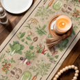 thumbnail image 3 of Rustic Vegetable Garden Table Runner 72 Inches, Vintage Farmhouse Plants Beige Bed Runner Dresser Scarves Tabletop for Indoor Outdoor Parties/Ceremony/Banquet, 18" x 72", 3 of 8